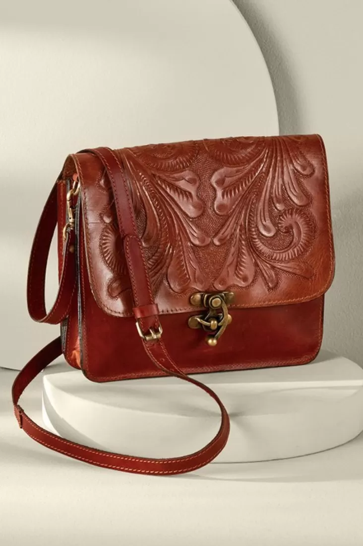 Soft Surroundings Ada Embossed Leather Bag