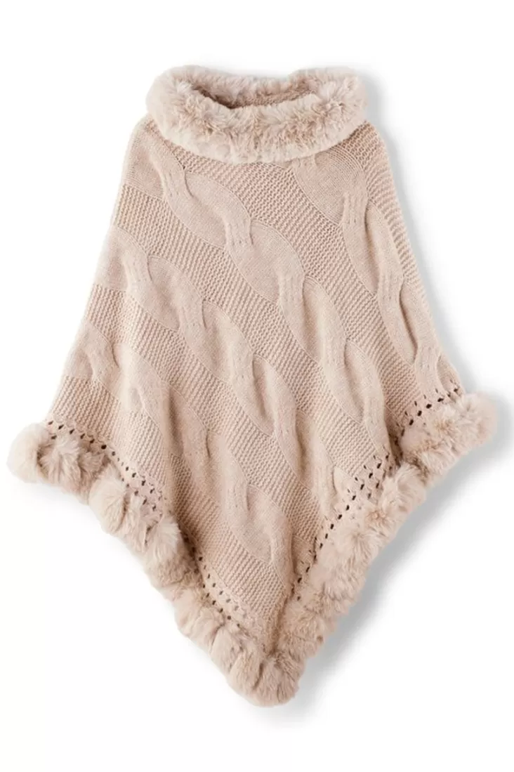 Soft Surroundings Alexi Cable Knit Poncho