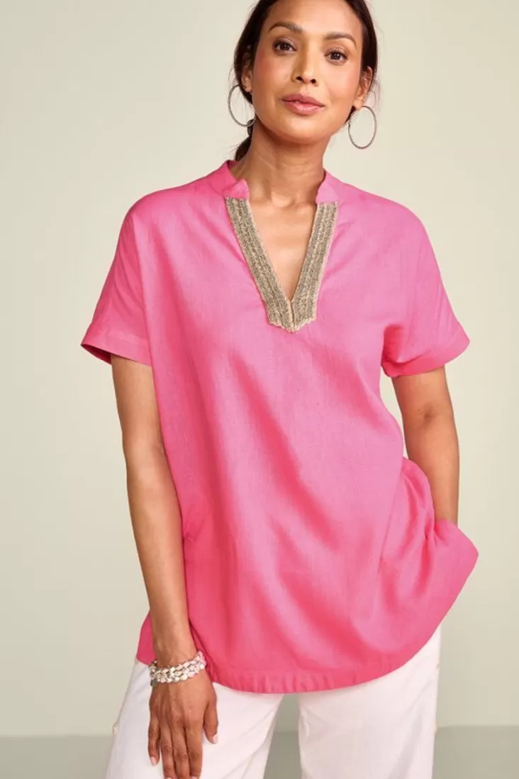 Soft Surroundings Annalise Linen Blend Tunic