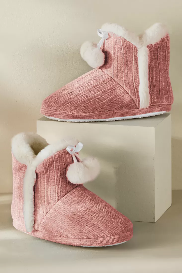 Soft Surroundings Ashlyn Cabled Bootie Slippers