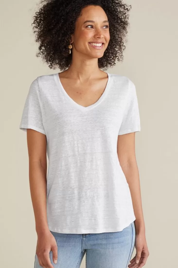 Soft Surroundings Aubrey Linen Slub Tee