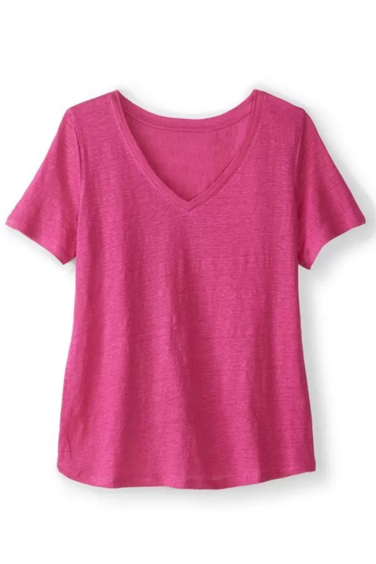 Soft Surroundings Aubrey Linen Slub Tee