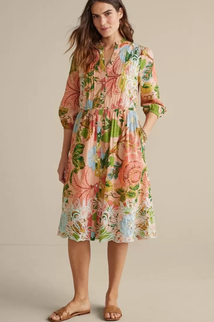 Soft Surroundings Bellicia Embroidered Midi Dress