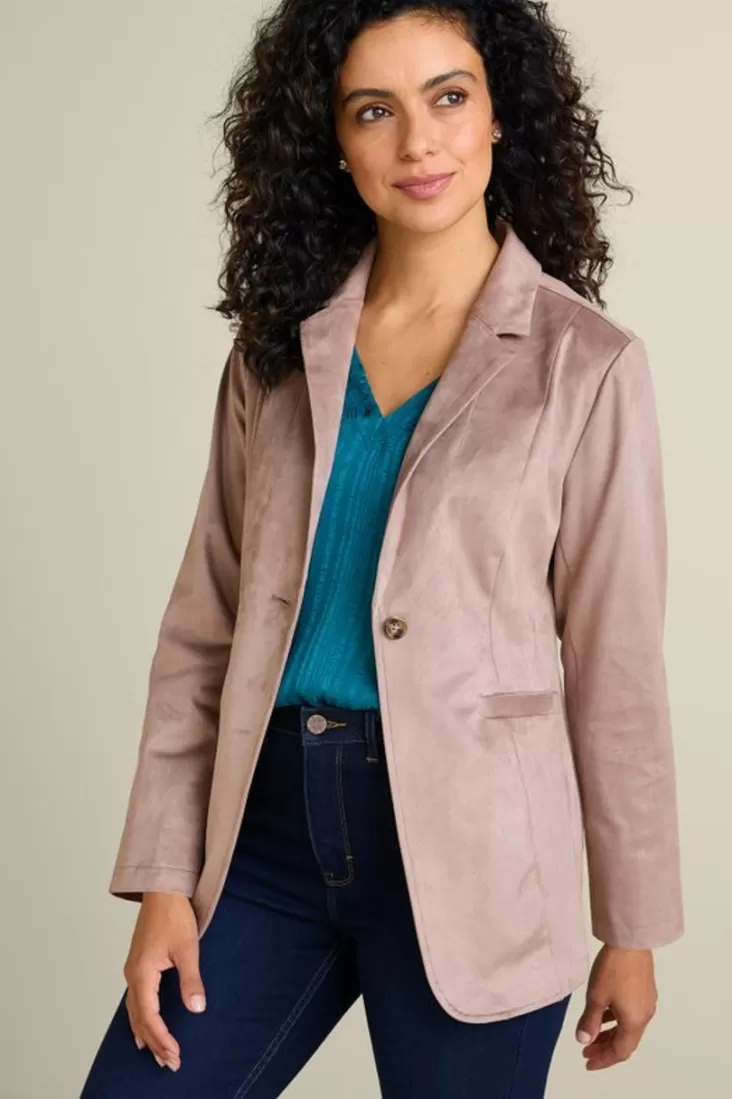 Soft Surroundings Breck Faux Suede Blazer