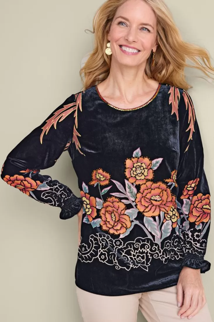 Soft Surroundings Brielle Velvet Top