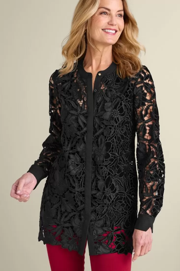 Soft Surroundings Candace Velvet Lace Tunic