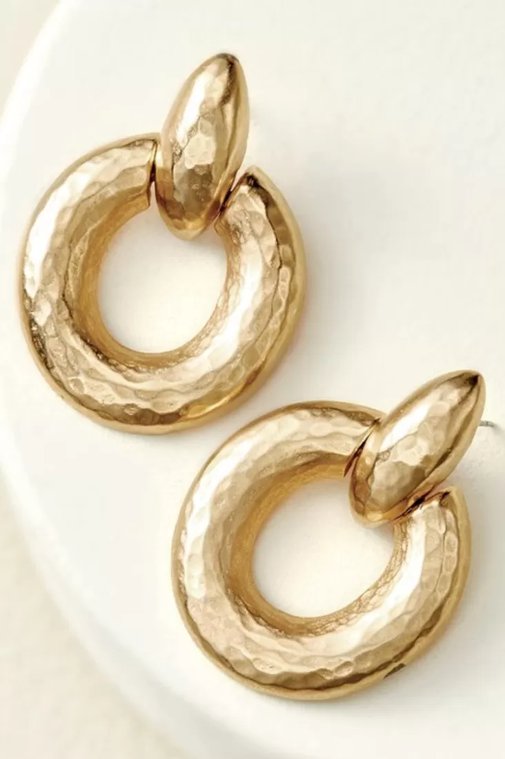 Soft Surroundings Cara Hammered Hoop Earrings