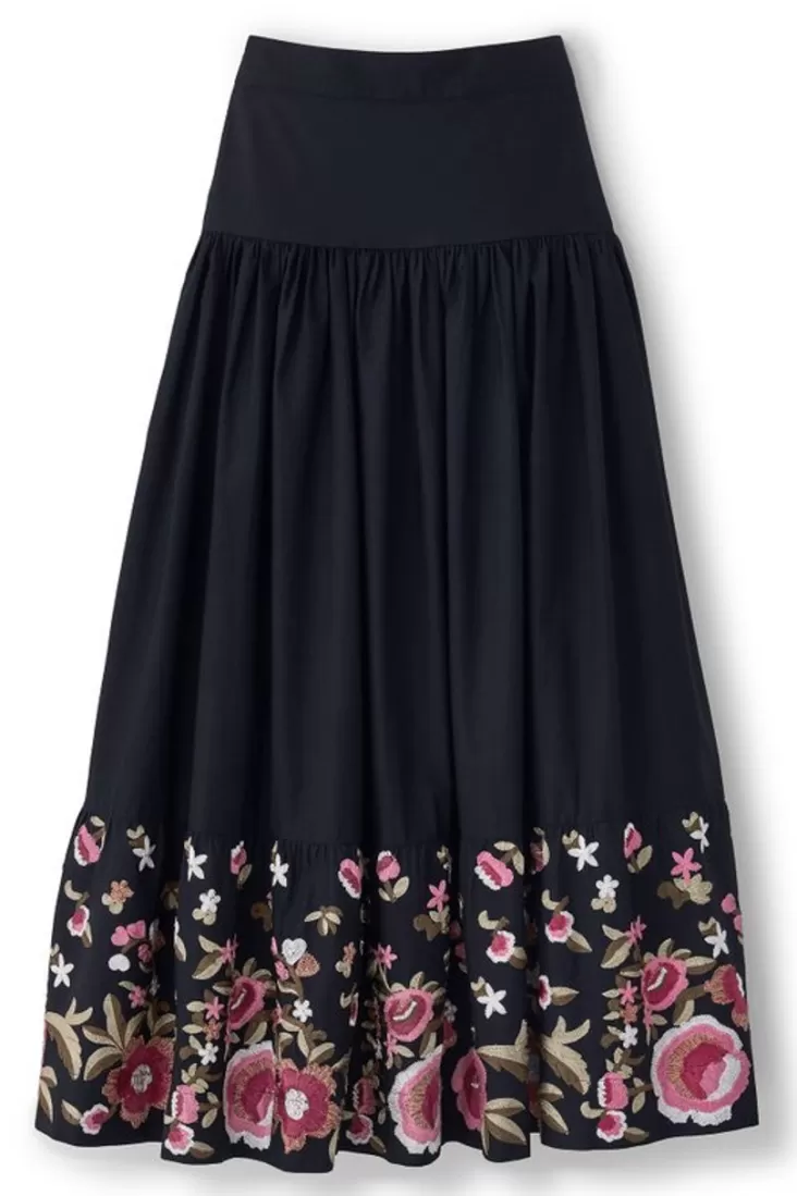 Soft Surroundings Cindi Embroidered Maxi Skirt