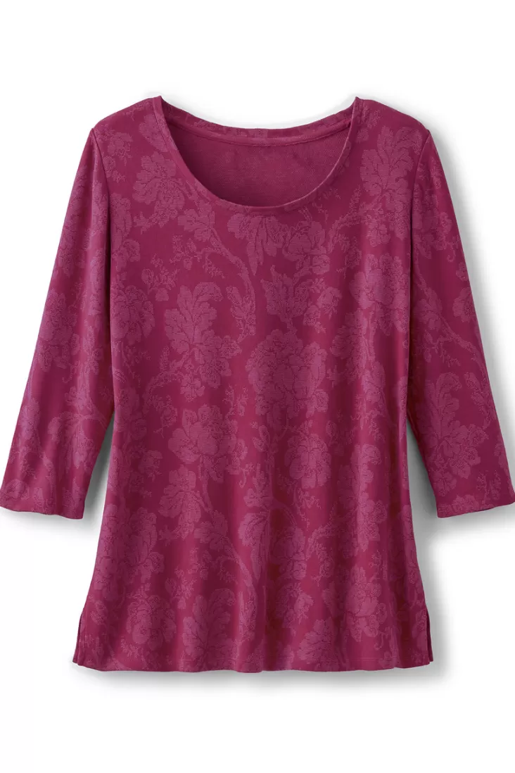 Soft Surroundings Clarette Jacquard 3/4 Sleeve Tunic