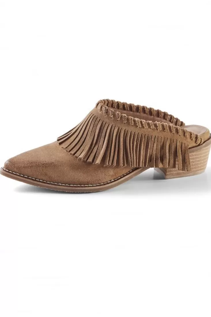 Soft Surroundings Dabney Fringe Suede Mules