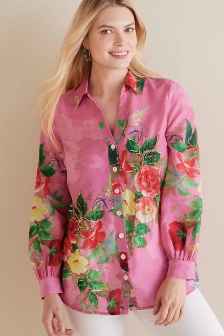 Soft Surroundings Danica Embellished Shirt