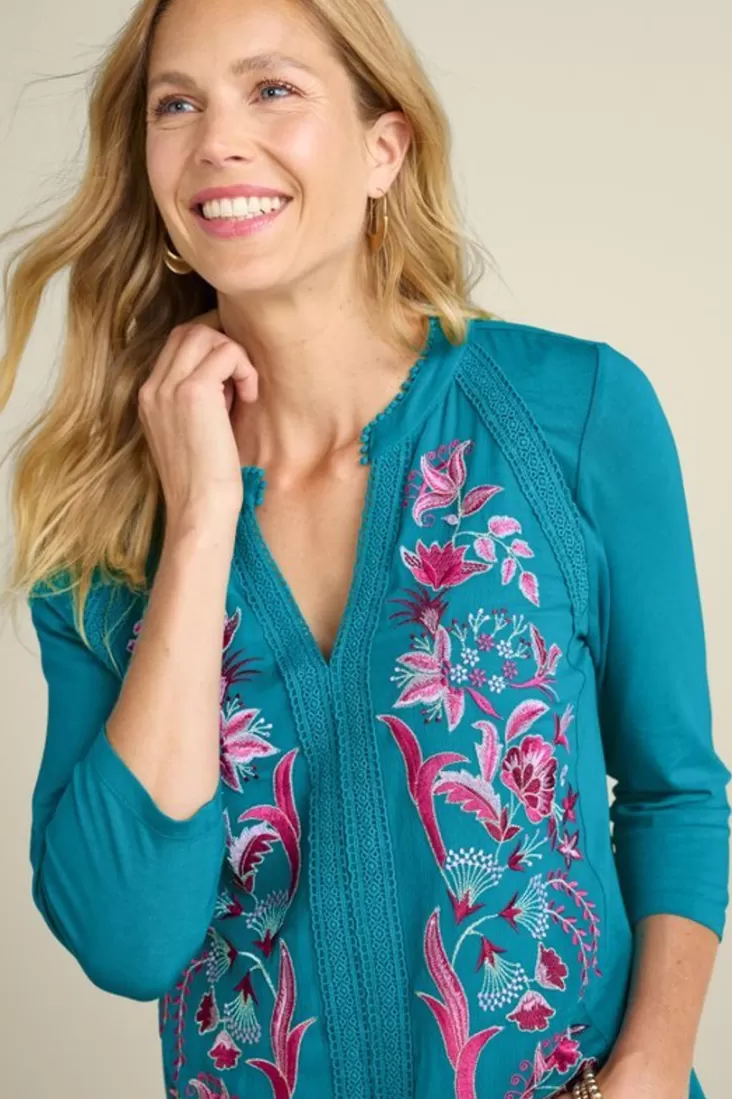 Soft Surroundings Delsie Embroidered Top