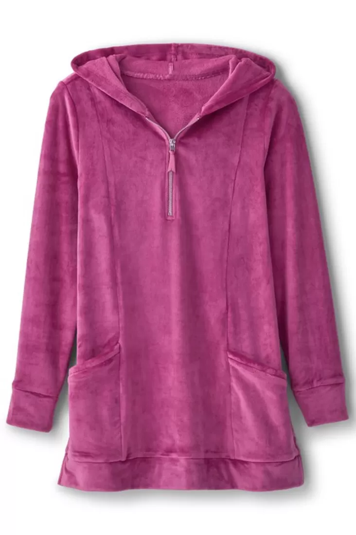 Soft Surroundings Dixie Velour Zip Hoodie Tunic