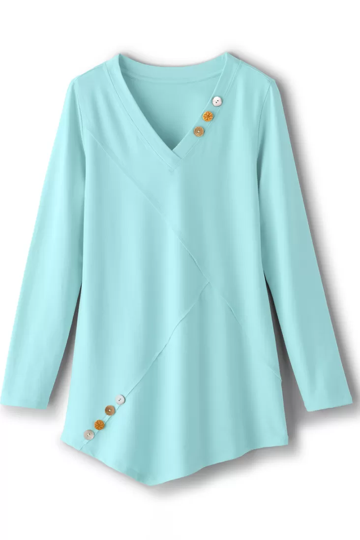 Soft Surroundings Dove French Terry Asymmetrical Tunic