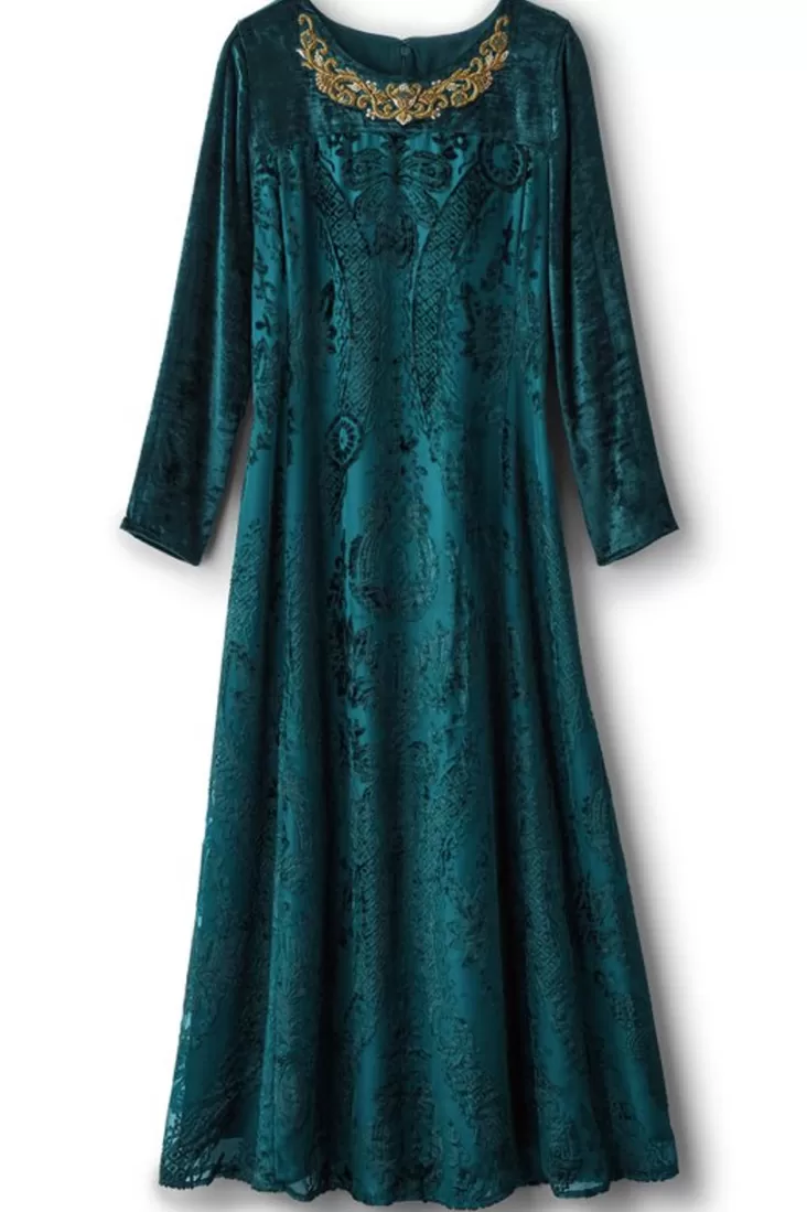 Soft Surroundings Emaline Velvet Burnout Maxi Dress