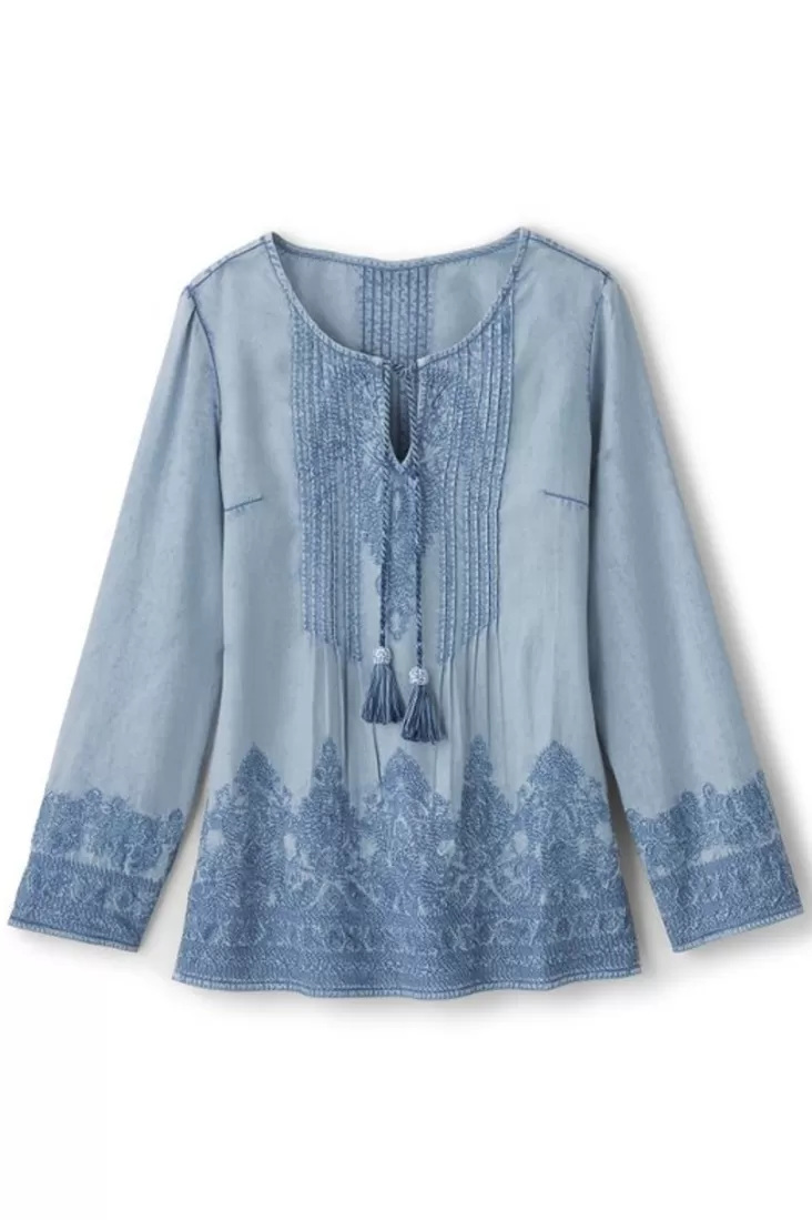 Soft Surroundings Emily Embroidered Tencel™ Top