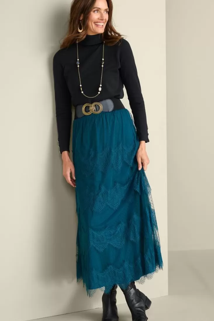 Soft Surroundings Frederica Lace Maxi Skirt