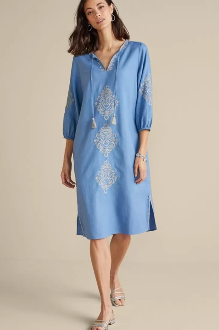 Soft Surroundings Hasana Linen Blend Midi Dress