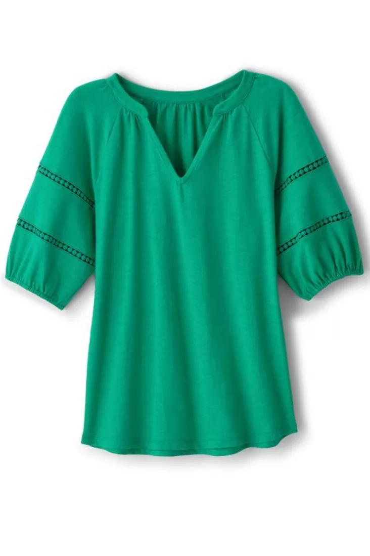 Soft Surroundings Heidi Supima Puff Sleeve Tee