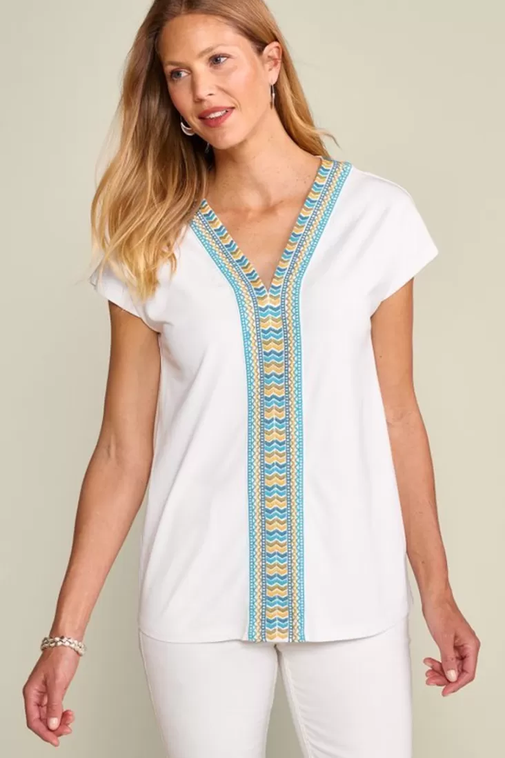 Soft Surroundings Izabel Embroidered Tee