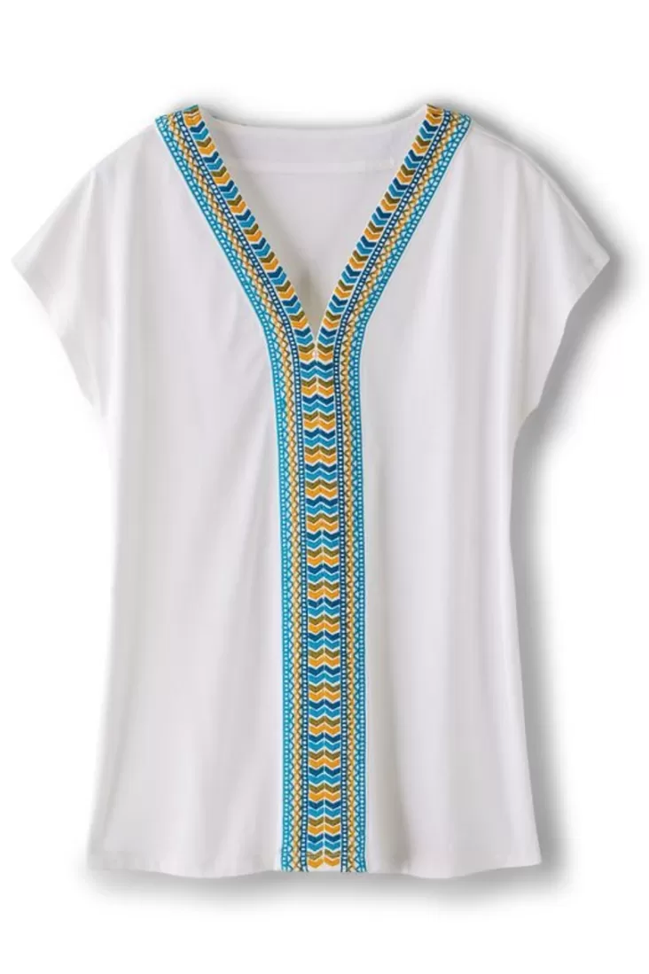 Soft Surroundings Izabel Embroidered Tee