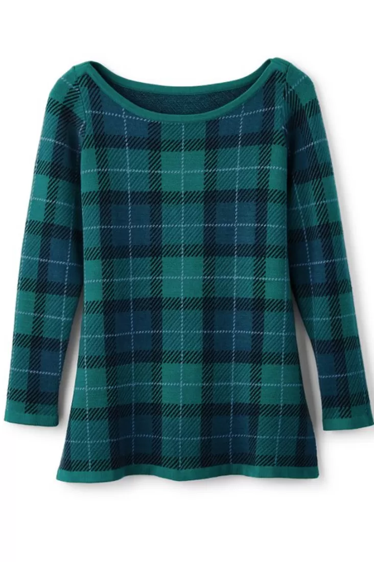 Soft Surroundings Janece Plaid Sweater Tunic