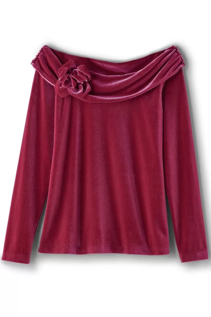 Soft Surroundings Jeanna Rosette Velvet Top