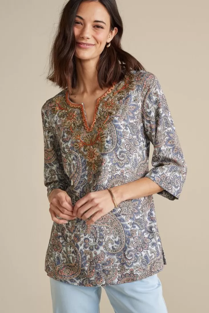 Soft Surroundings Kaimana Embellished Tunic