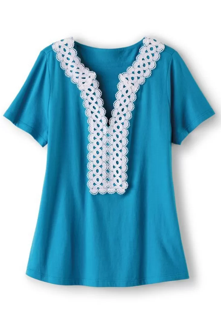 Soft Surroundings Kaitlyn Embellished Knit Tee