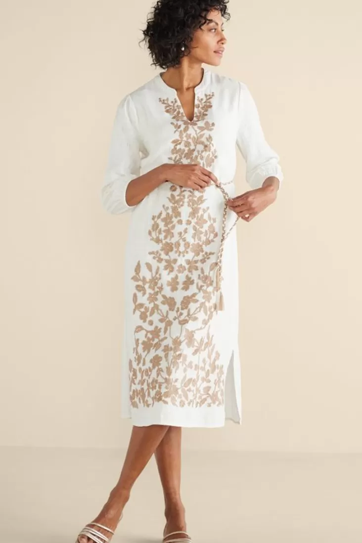 Soft Surroundings Kimora Embroidered Midi Dress