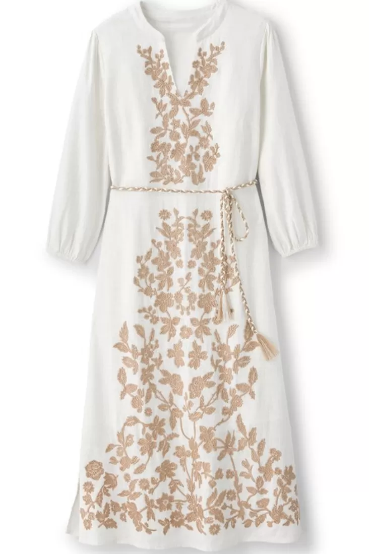 Soft Surroundings Kimora Embroidered Midi Dress