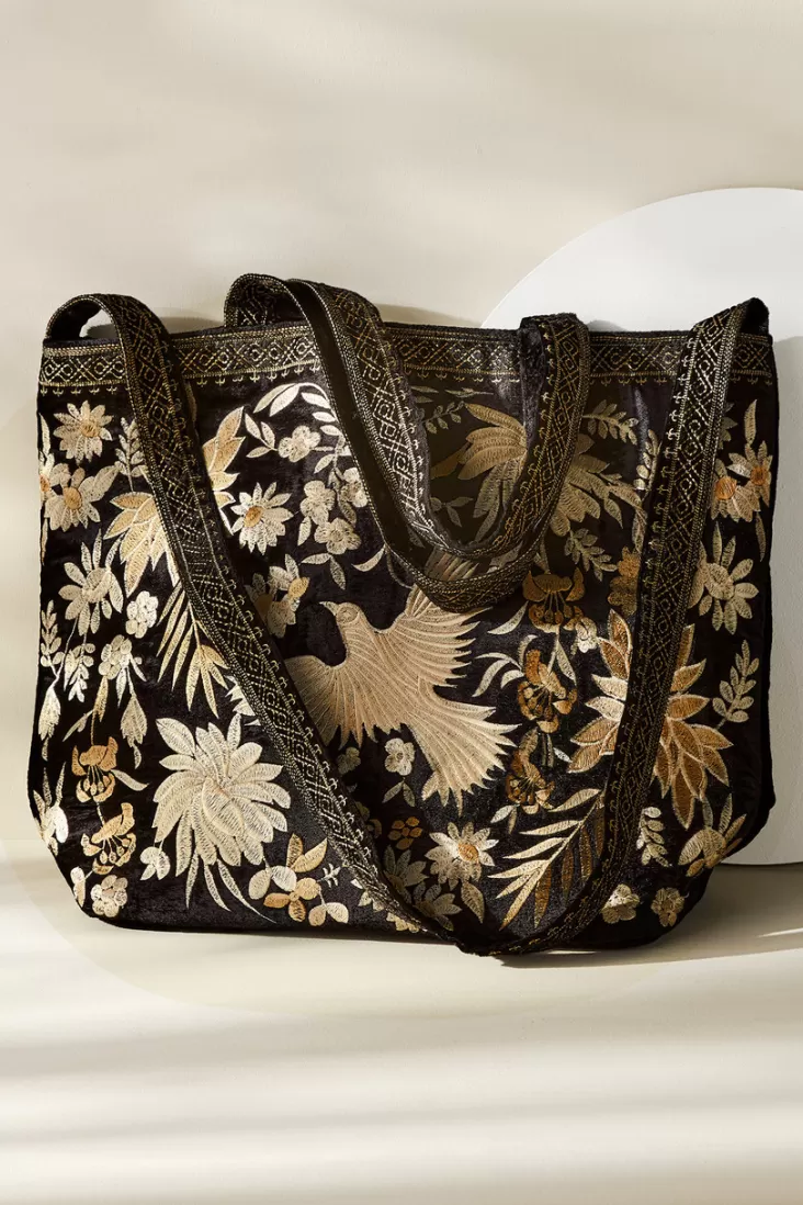 Soft Surroundings Lenora Embroidered Tote