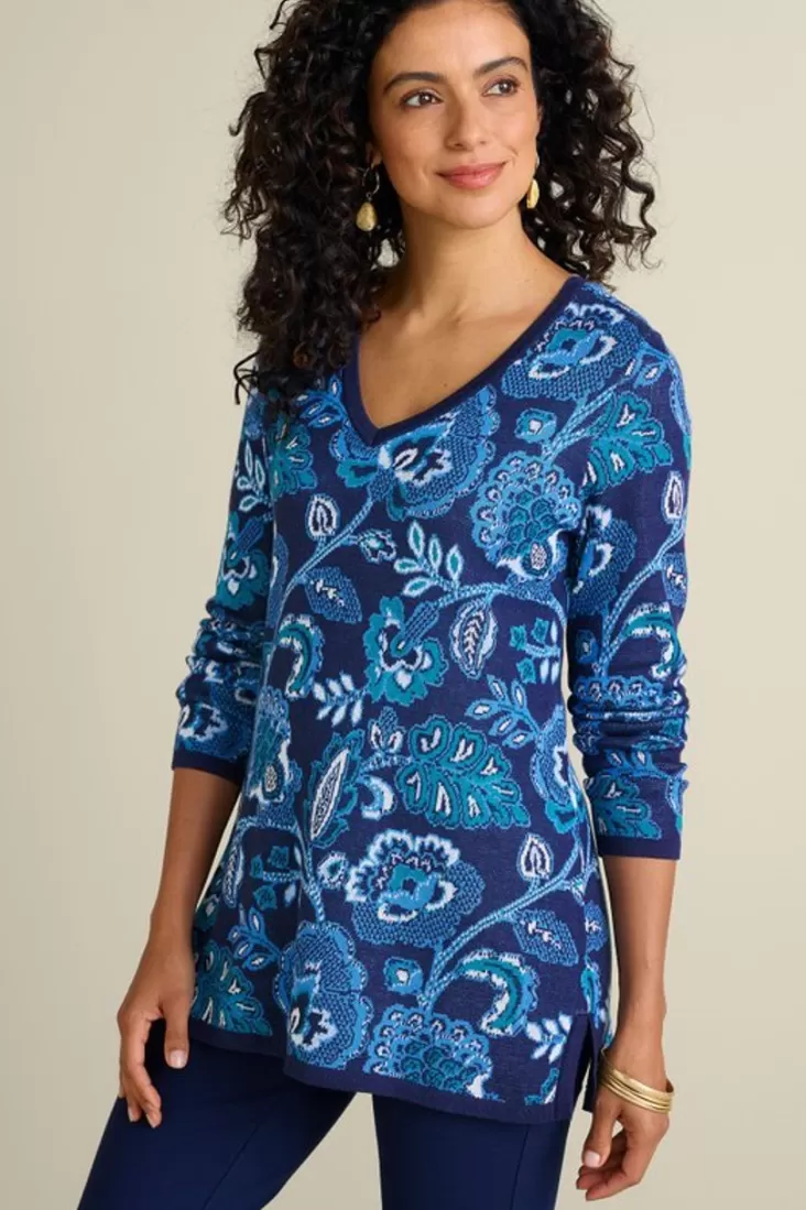 Soft Surroundings Leonor Jacquard Tunic Sweater