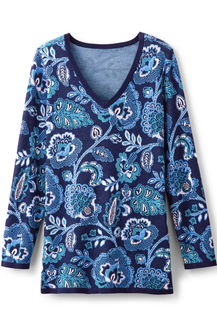 Soft Surroundings Leonor Jacquard Tunic Sweater