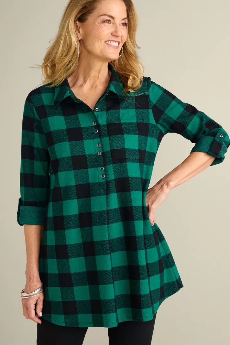 Soft Surroundings Mad About Plaid Tunic