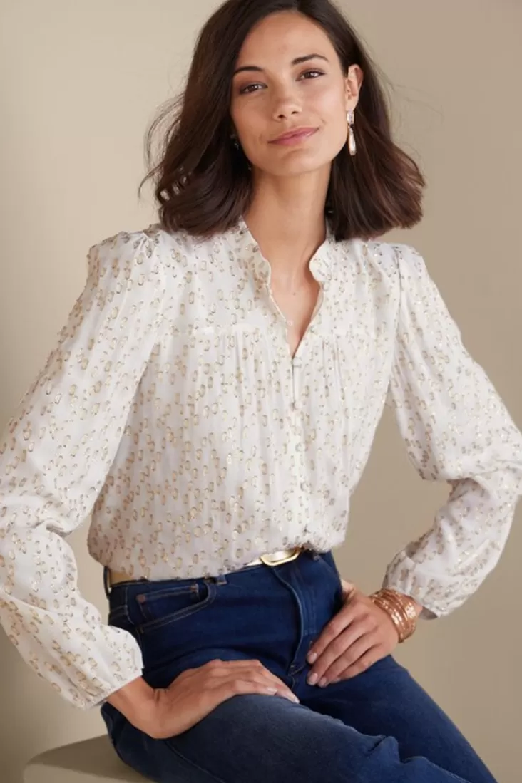 Soft Surroundings Mila Metallic Blouse