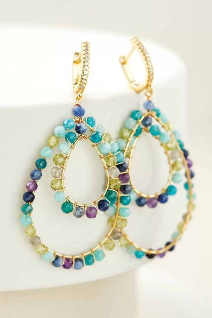 Soft Surroundings Mimi Beaded Hoop Earrings