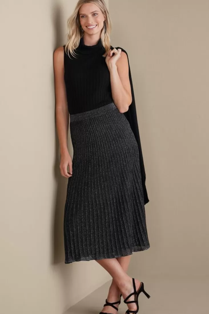 Soft Surroundings Nisha Knit Pleated Skirt