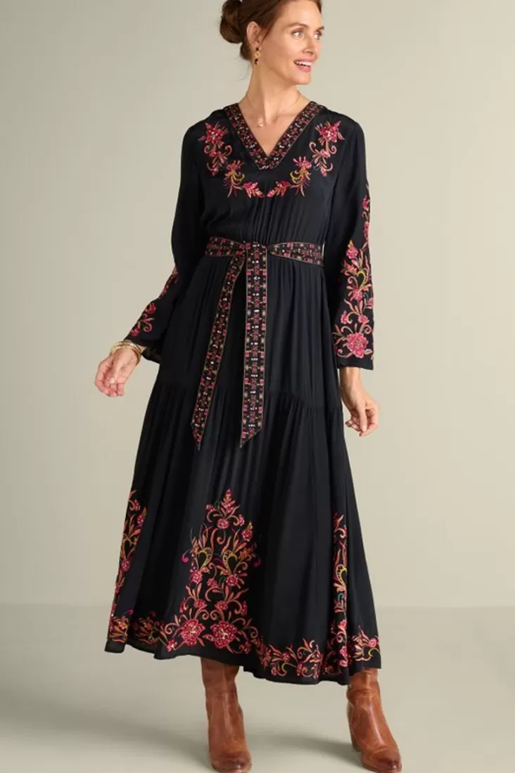 Soft Surroundings Onyx Embellished Maxi Dress