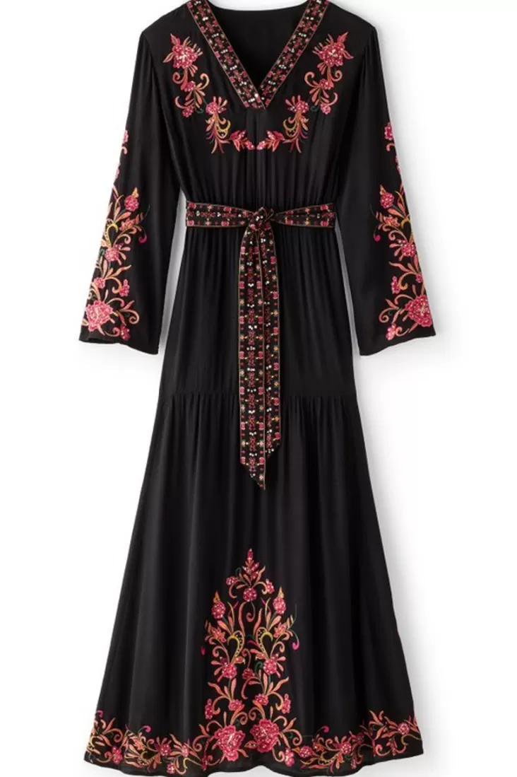 Soft Surroundings Onyx Embellished Maxi Dress