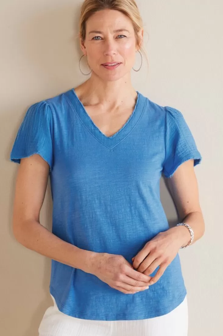 Soft Surroundings Philippa Gauze Sleeve Tee