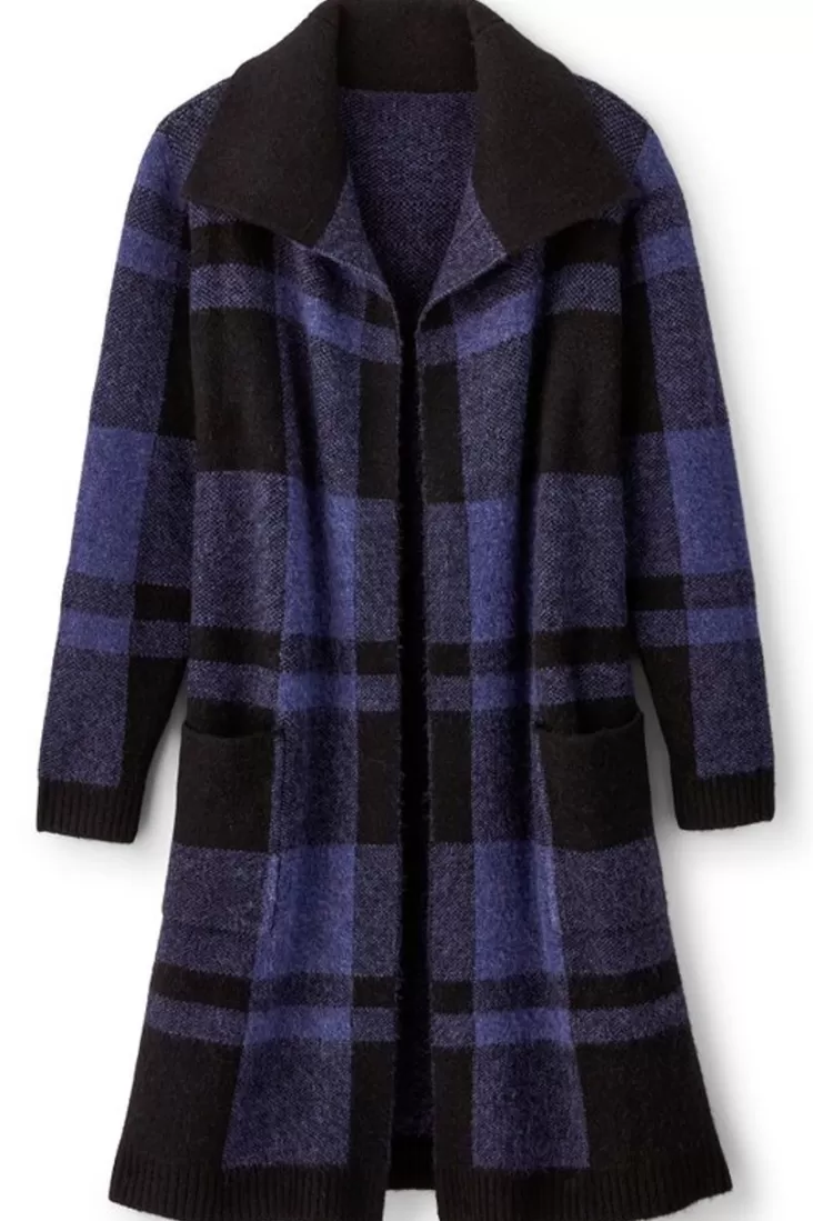 Soft Surroundings Posh Plaid Cardigan