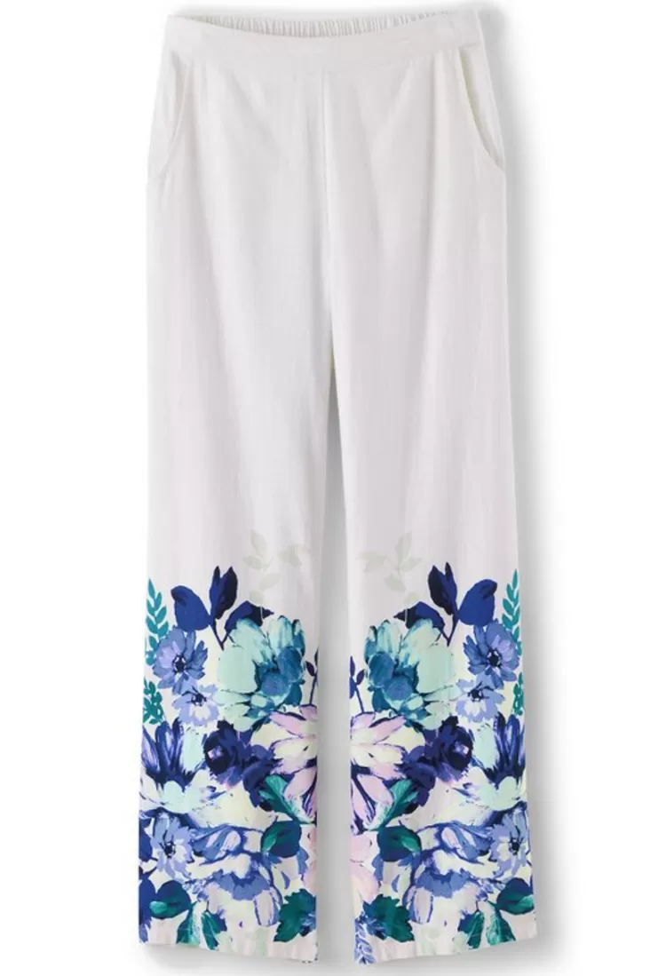 Soft Surroundings Ronna Linen Blend Wide Leg Pants