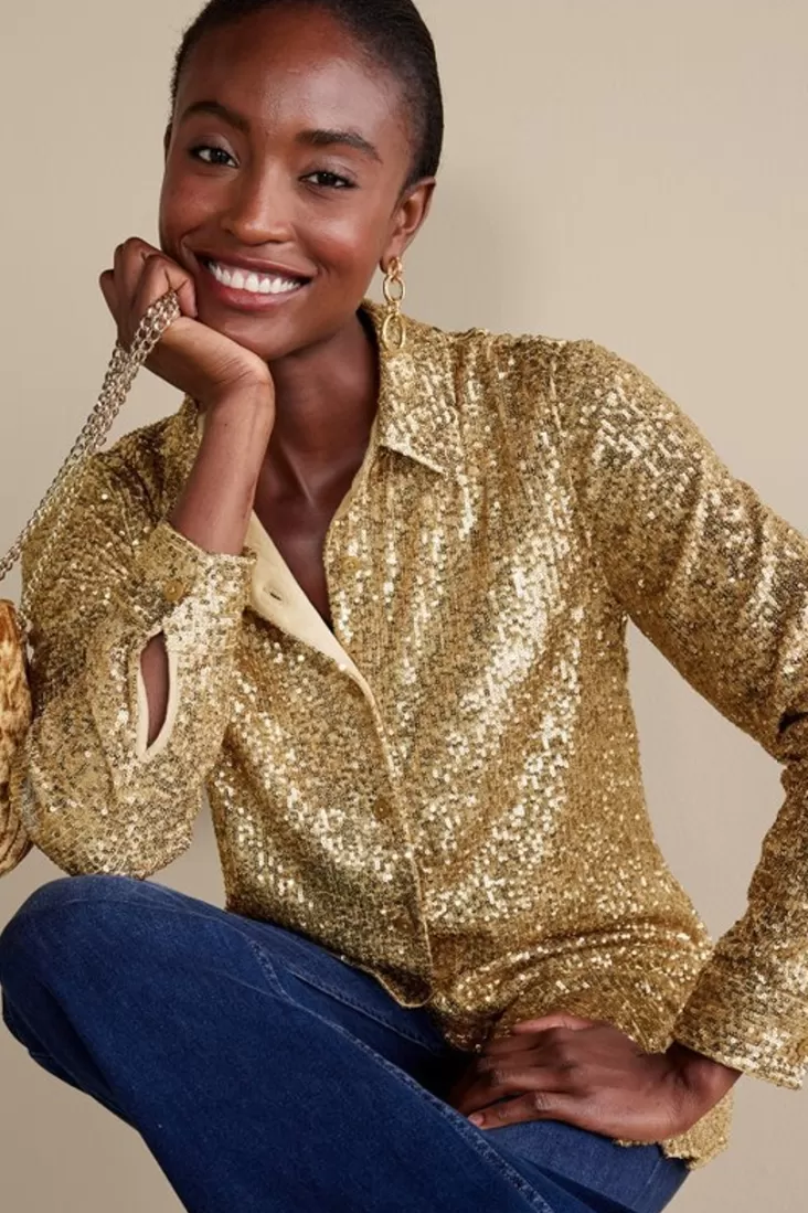 Soft Surroundings Sancerre Sequin Shirt