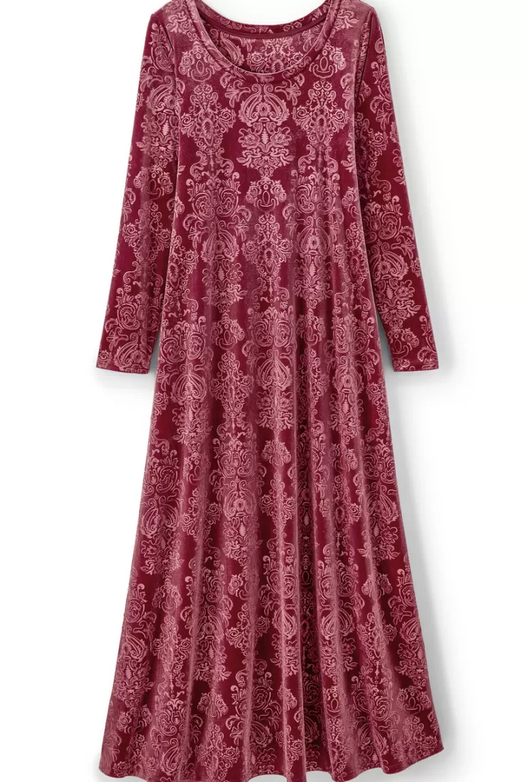 Soft Surroundings Santiago Embossed Velvet Dress