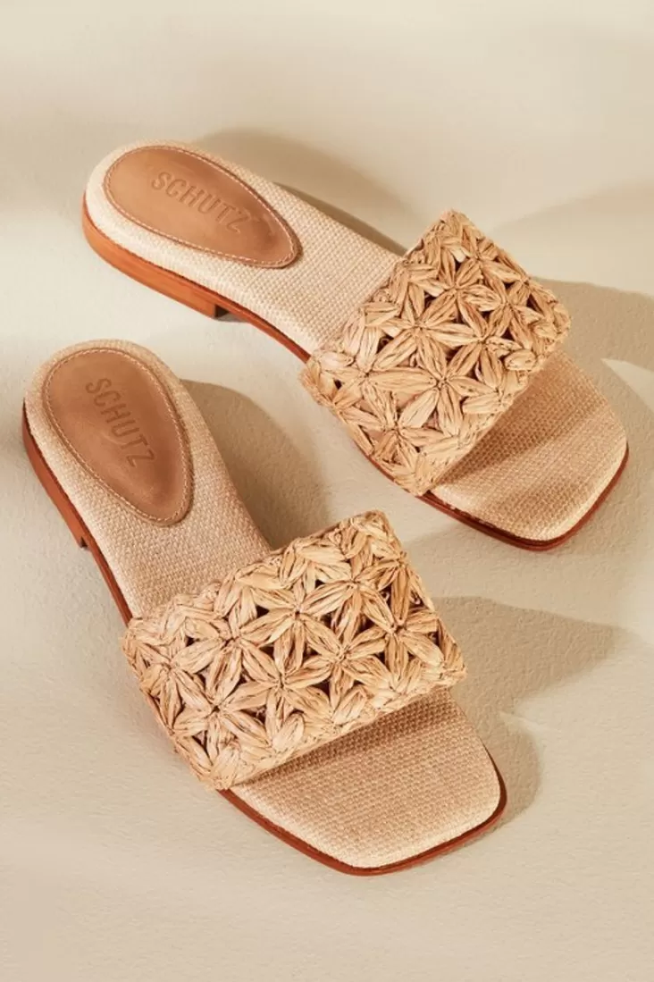 Soft Surroundings Schutz Ayla Raffia Slides