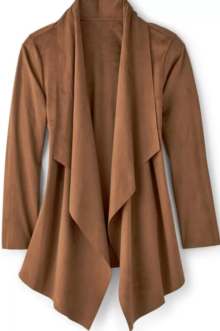 Soft Surroundings Shape Drape Faux Suede Jacket