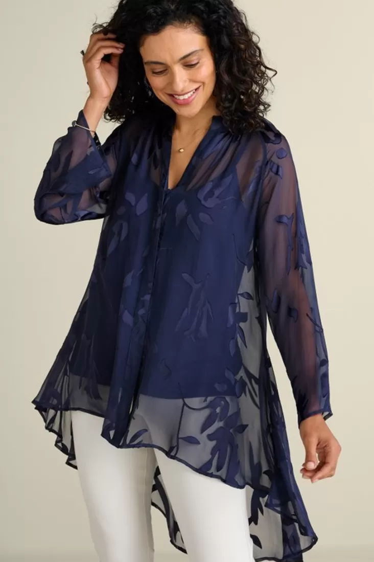 Soft Surroundings Silk Convertible Shirt & Cami