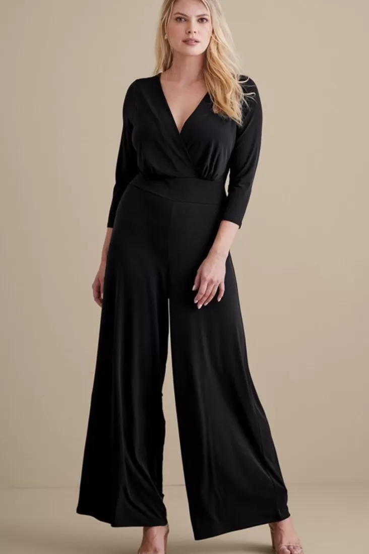 Soft Surroundings 3/4 Sleeve Penelope Jumpsuit