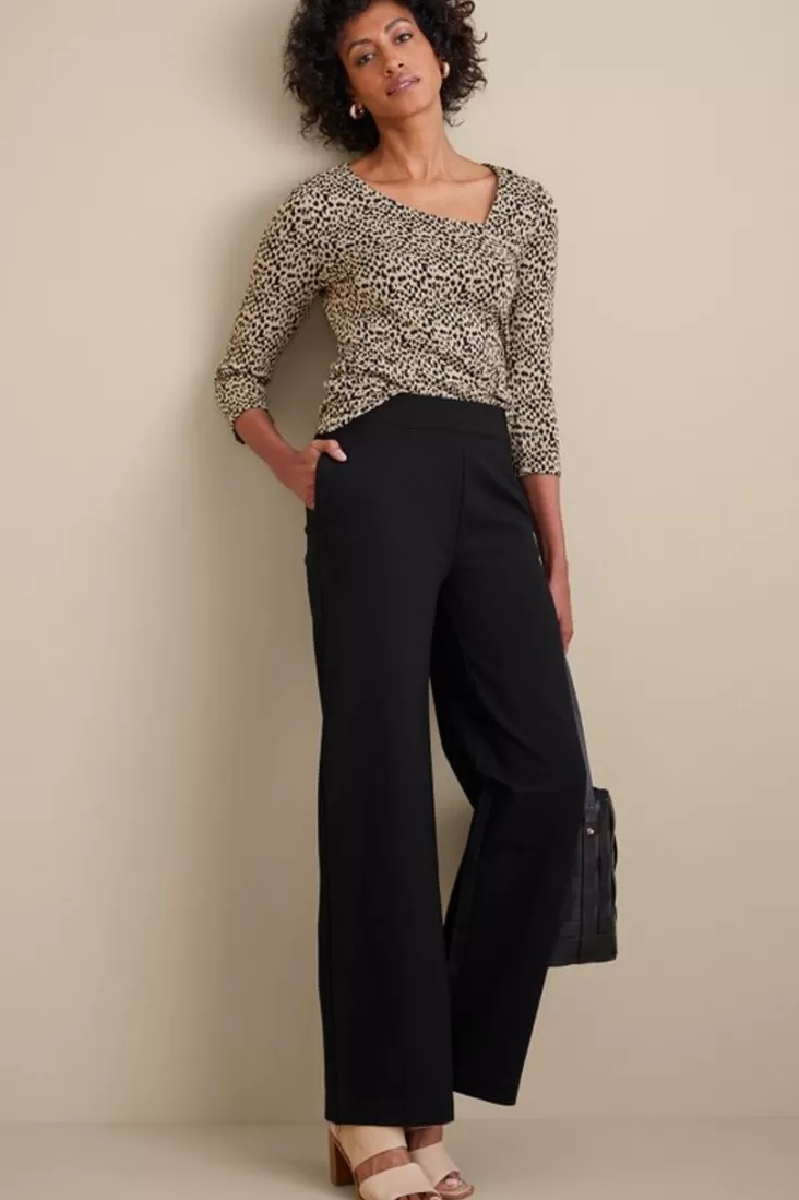 Soft Surroundings Soft Essential Ponte Wide Leg Pants